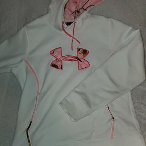 Womens Large White & Pink Camo Under Armour Hoodie
